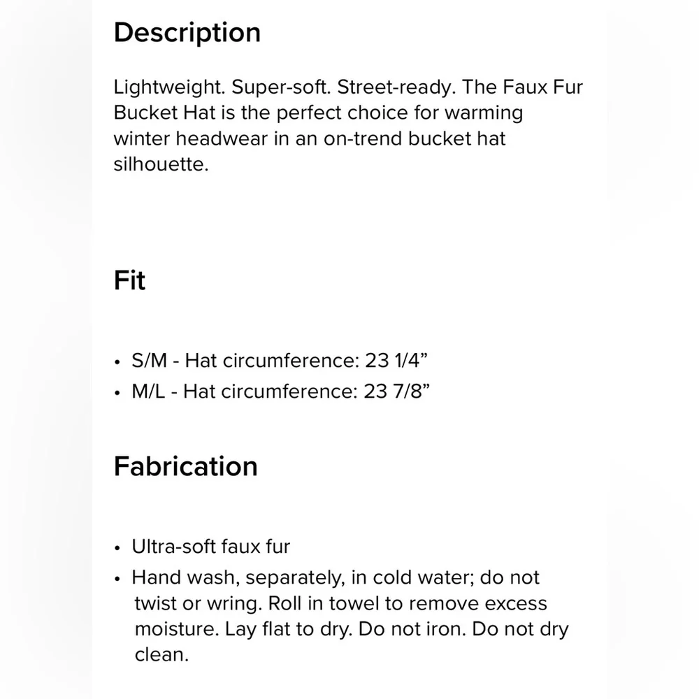 Alo NWT Faux Fur Bucket Hat Ivory Size S M - Picture 5 of 11